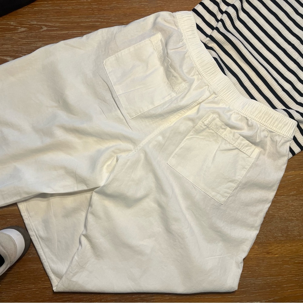 GAP white linen Relaxed Fit Pants - Picture 12 of 14